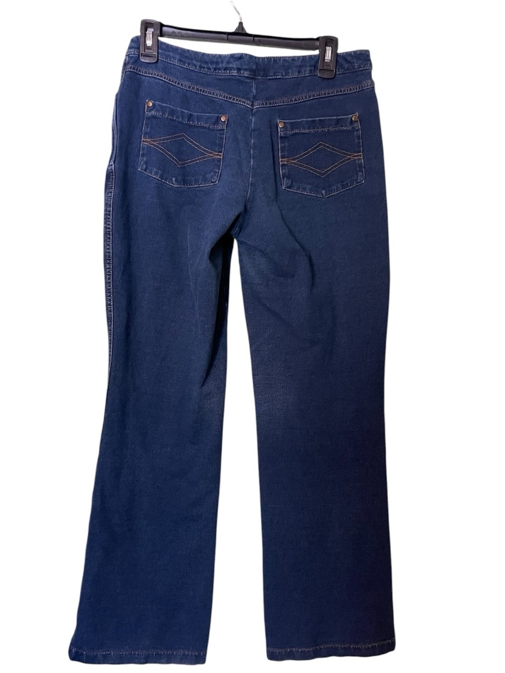 Pajama Jeans, dark wash, pull-on jeans with elastic waistband. Size MD GUC